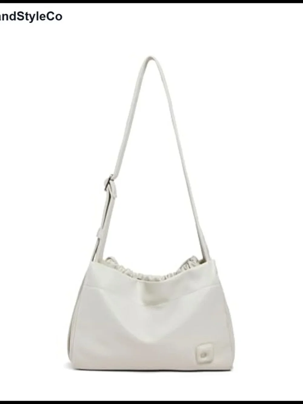 PU Leather Hobo Shoulder Bag Women Drawstring Adjustable Strap Daily